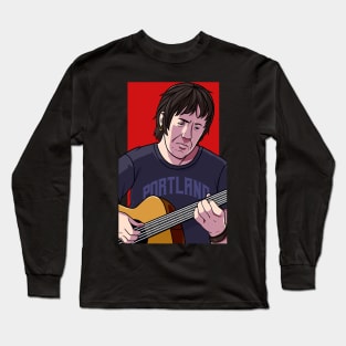 Elliott Smith Playing Acoustic Guitar Long Sleeve T-Shirt